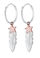 Elli Dames Creoolse Sterrenveer Astro Bi-Color Boho in 925 Sterling Zilver