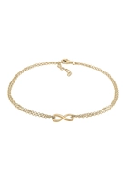 Elli Fußschmuck Fußkettchen Infinity Symbol Zeichen 925 Silber, Rosegold, 22 cm, rosegold