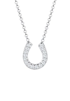 Elli Dames Hoefijzer Hanger Talisman Geluk met Zirkonia Kristallen in 925 Sterling Zilver