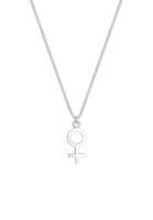 Elli Dames Curb Chain Venus Hanger Symbool Vrouwelijk in 925 Sterling Zilver Verguld