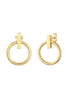 Elli Dames Stud Oorbellen Cirkel Geo Look Blogger Trend in 925 Sterling Zilver Verguld