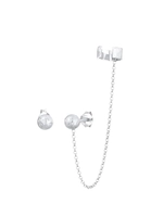 Elli Dames Set Geo-Bal Asymmetrische Trend in 925 Sterling Zilver Verguld