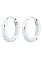 Elli DIAMONDS DIAMORE Oorbellen Dames Creool met Diamanten (0.05 ct.) Sprankelend in 925 Sterling Zilver