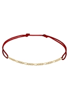 Elli Armband Firgaro-Kette Rot Nylon Verstellbar 925 Silber