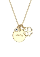 Elli Collierkettchen Kleeblatt Luck Swarovski Kristalle Silber