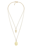 Elli Kette mit Anhänger Halskette Layer Kreuz Marienbild 0112851619