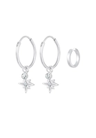 Elli Creools dames oorbellen ster astro filigraan met kristallen in 925 sterling zilver