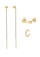 Elli Dames Hanger Oorhaak Bal Geo Basic in 925 Sterling Zilver Verguld