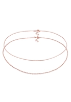 Elli dames choker slangenketting ankerketting basic in 925 sterling zilver roségoud verguld