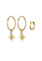 Elli Creolen-Set Ohrringe Creolen Stern Astro Earcuff 0301250820 (Set 7 tlg)