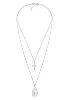 Elli Layering Kreuz Marienbild Zweireihig 925 Silber