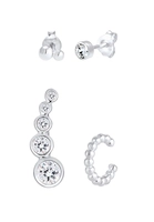 Elli Dames Oorklem Stud Oorbellen met Kristallen in 925 Sterling Zilver