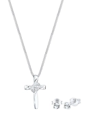 Elli Schmuckset Religion Kreuz Swarovski Kristalle 925 Silber