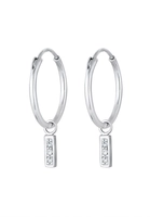 Elli Creools dames oorbellen geo met kristallen in 925 sterling zilver