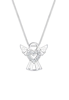 Elli Dames Angelhart Hanger Speels Kristallen 925 Zilver