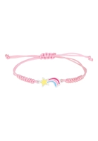 Elli Armband Kinder Regenbogen Bunt Nylon Niedlich 925 Silber, Rosa, 14 cm, rosa,