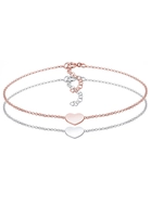 Elli Dames Set Hart Paar Vriendschap Bi-Color in 925 Sterling Zilver