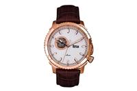 Reign Bauer automatisch semi-skelet lederen band horloge