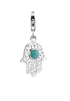 Nenalina Charm-Einhänger »Hamsa Hand Fatima Türkis Edelstein 925 Silber«