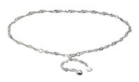 Fusskette »925/- Sterling Silber rhod. Herz + Stern«