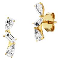 CAÏ Ohrstecker »925/- Sterling Silber vergoldet Weißtopas«