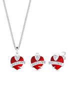 Elli Elli Sieraden Set Dames Hart Motief Precious met Kristallen in 925 Sterling Zilver