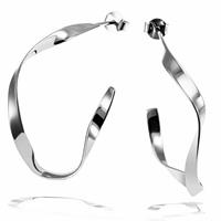 goldmaid Ohrring Halbcreole 925 Sterlingsilber gedreht 22 mm