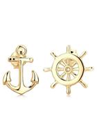 Elli Dames Oorsteker Stuurwiel Anker Maritiem in 925 Sterling Zilver