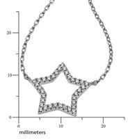 goldmaid Collier Stern 925/- Sterlingsilber 35 weiße Zirkonia