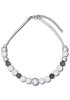 J.Jayz Kette ohne Anhänger »im verschiedenen Perlen-Design aneinander gereiht«, mit Glassteinen und Kunststoffperlen