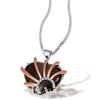 goldmaid Collier 925/- Sterlingsilber 1 Glasstein grau