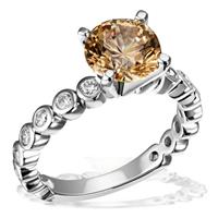 goldmaid Damenring 925/- Silber 16 weiße Zirkonia 1 gelber Zirkonia