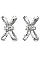 Jobo Paar Ohrstecker, 925 Silber mit 6 Zirkonia
