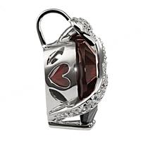 goldmaid Collier Silber 925 Herz im Milleniumcut granatfarbener Zirkonia