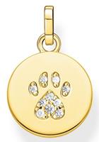 Thomas Sabo Kettenanhänger »Coin Pfote Katze gold, PE882-414-14«, mit Zirkonia