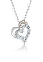 Elli Dames met hanger verbonden harten en kristallen in 925 sterling zilver 45 cm lang