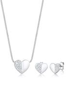 Elli Schmuckset »Herz Liebe Swarovski Kristalle 925 Silber Playful«