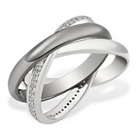 goldmaid Damenring 925/- Sterlingsilber 64 Zirkonia