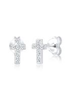 Diamore Paar Ohrstecker »Stecker Kreuz Glaube Diamant (0.14 ct) 925 Silber«