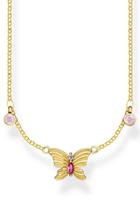 Thomas Sabo Kette mit Anhänger »Schmetterling gold, KE1951-488-7-L40v«, mit synth. Korund, Glasstein und Zirkonia
