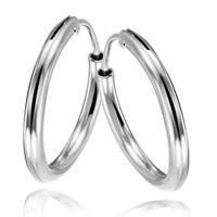 goldmaid Ohrring Creole 925 Sterlingsilber glatt Steckverschluss 15 mm