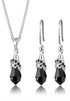 Elli Dames druppels met fonkelende witte kristallen in 925 sterling zilver
