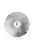 Nenalina Dames Hanger Rond Mat Elegant met Schelp Kernparel in 925 Sterling Zilver