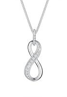 Elli Halsketting Dames Infinity Symbool met Zirkoniakristallen in Rosé verguld 925 Sterling Zilver