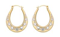 Vivance Paar Creolen »Creolen bicolor«, 2x Diamant = 0,01ct.