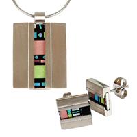 DeMarie Schmuckset "Edelstahl mit Silber-/Goldeinlage"