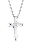 Elli Collierkettchen »Kreuz Modern mit Swarovski Kristalle 925 Silber«