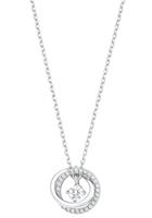 amor Ketting met hanger voor dames, sterling zilver 925, zirkonia (synth.) cirkel