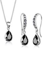 Elli Dames Druppels fonkelend elegant met blauwe zirkonia kristallen in 925 Sterling Zilver