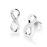 Smart Jewel Paar Ohrstecker »Infinity, Unendlichkeit mit Zirkonia, Silber 925«